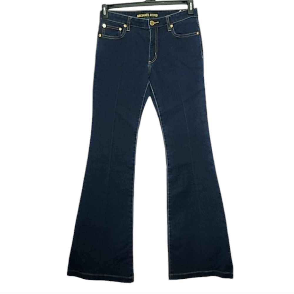 MICHAEL KORS Women's Selma FLARE Leg stretch Jeans Blue Size 6 - Picture 2 of 12